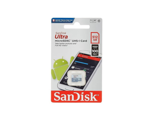 microSDXC (UHS-1) SanDisk Ultra 512Gb class 10 A1 (100Mb/s) (SDSQUNR-512G-GN3MN)