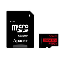 microSDXC (UHS-1) Apacer 128Gb class 10 V10 A1 R100MB/s (adapter SD) (AP128GMCSX10UB-R)