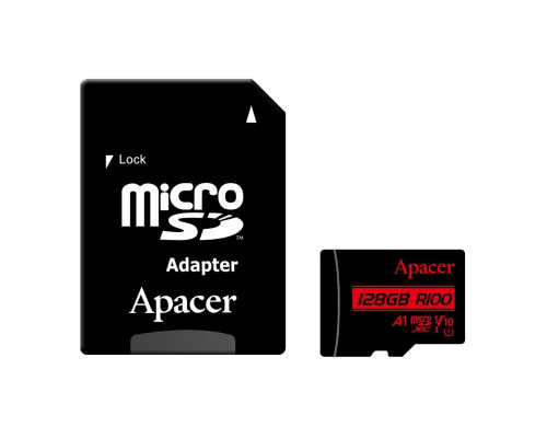 microSDXC (UHS-1) Apacer 128Gb class 10 V10 A1 R100MB/s (adapter SD) (AP128GMCSX10UB-R)