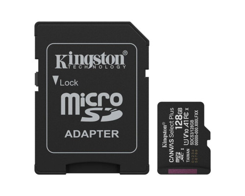 Карта пам'яті microSDXC (UHS-1) Kingston Canvas Select Plus Gen3 128Gb class 10 А1 (R-150MB/s) (adapter SD) (SDCS3/128GB)