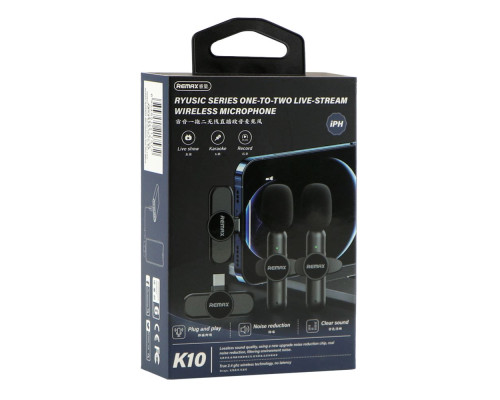 Мікрофон Петличний Бездротовий Remax K10 Twin Lightning ma33128