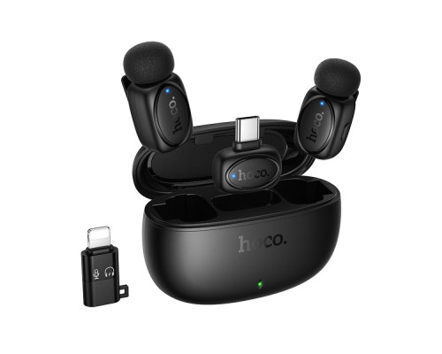 Мікрофон Петличний Бездротовий Hoco L19 Graceful iP/Type-C Колір Чорний 6942007655477 ma37961_3665378