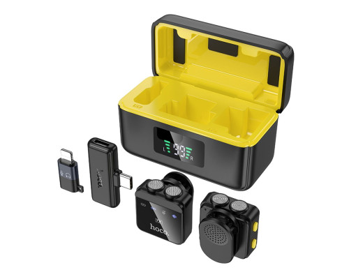 Мікрофон Бездротовий Hoco L17 Dual-mic magnetic Колір Чорний 6942007645997 ma36562_3608585