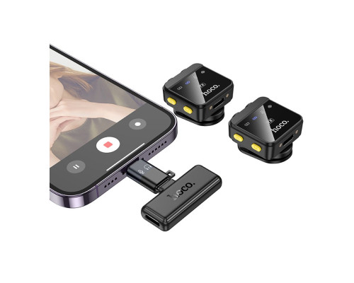 Мікрофон Бездротовий Hoco L17 Dual-mic magnetic Колір Чорний 6942007645997 ma36562_3608585