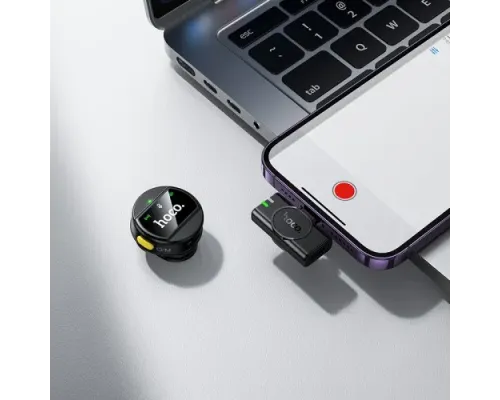 Мікрофон HOCO L21 Charm wireless microphone iP Чорний mag-6942007663137146757