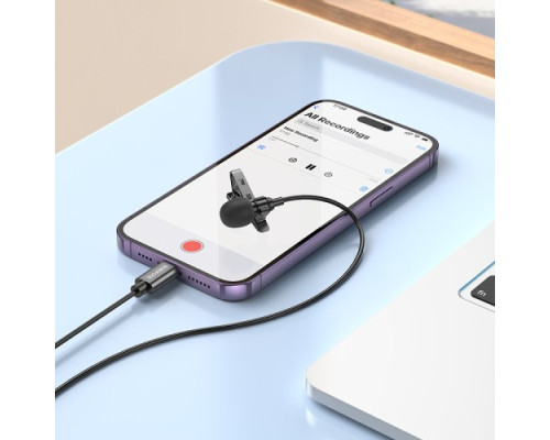 Мікрофон Петлічний BOROFONE BFK11 Elegant lavalier Lightning/2m. чорний mag-69419911066751006