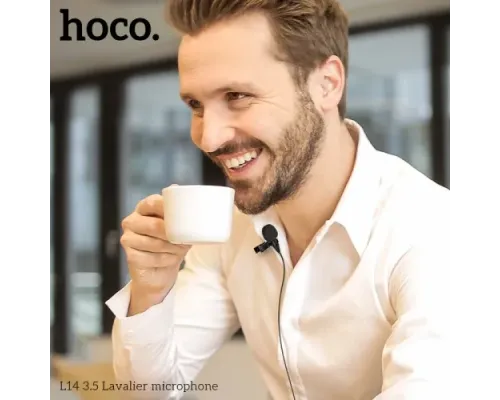 Мікрофон Петлічний HOCO L14 3.5 Lavalier microphone AUX3,5/2m. Black mag-6931474761132146841