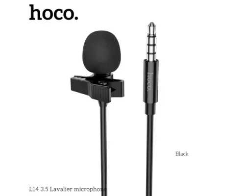 Мікрофон Петлічний HOCO L14 3.5 Lavalier microphone AUX3,5/2m. Black mag-6931474761132146841