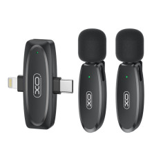 Мікрофон Петличний Бездротовий XO MKF010 Twin Type-C+IP Колір Чорний 6920680807178 ma38244_3667955
