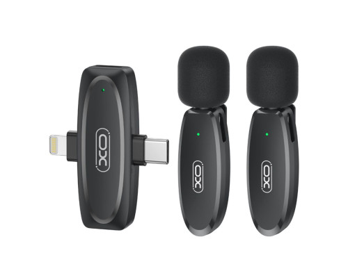 Мікрофон Петличний Бездротовий XO MKF010 Twin Type-C+IP Колір Чорний 6920680807178 ma38244_3667955