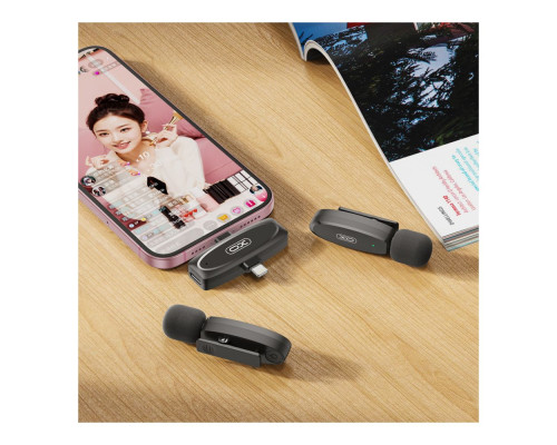 Мікрофон Петличний Бездротовий XO MKF010 Twin Type-C+IP Колір Чорний 6920680807178 ma38244_3667955