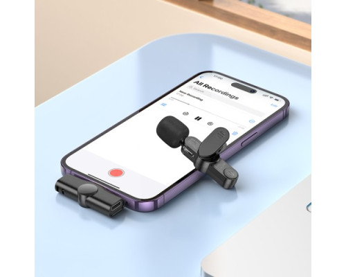 Мікрофон Петлічний BOROFONE BFK12 Trophy lavalier wireless digital microphone Lightning чорний mag-69419911063851007