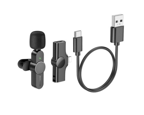 Мікрофон Петлічний BOROFONE BFK12 Trophy lavalier wireless digital microphone Lightning чорний mag-69419911063851007