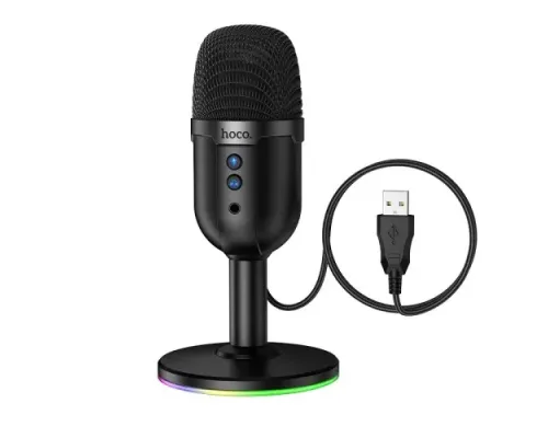 Мікрофон HOCO L25 Bright USB desktop microphone Чорний mag-6942007673792153140