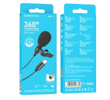 Мікрофон Петлічний BOROFONE BFK11 Elegant lavalier microphone Type-C чорний mag-69419911066821510