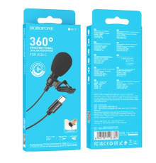 Мікрофон Петлічний BOROFONE BFK11 Elegant lavalier microphone Type-C чорний mag-69419911066821510