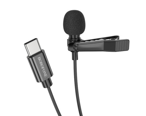 Мікрофон Петлічний BOROFONE BFK11 Elegant lavalier microphone Type-C чорний mag-69419911066821510