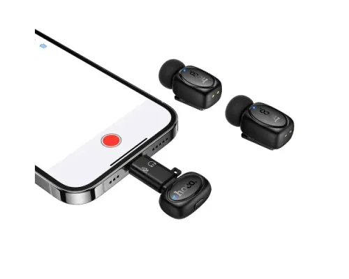 Мікрофон Hoco L19 Graceful wireless microphone (iP/Type-C) Чорний mag-6942007655477145301