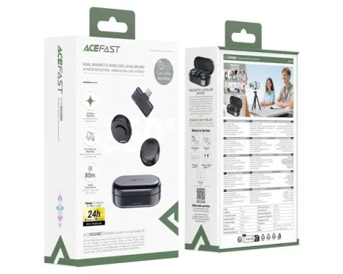 Мікрофон ACEFAST R3 wireless lavalier microphones Black mag-6974316285847153358