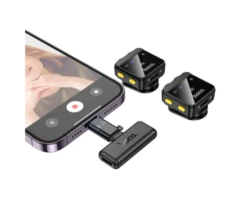 Мікрофон Петлічний HOCO L17 (iP/Type-C) Чорний mag-6942007645997145282