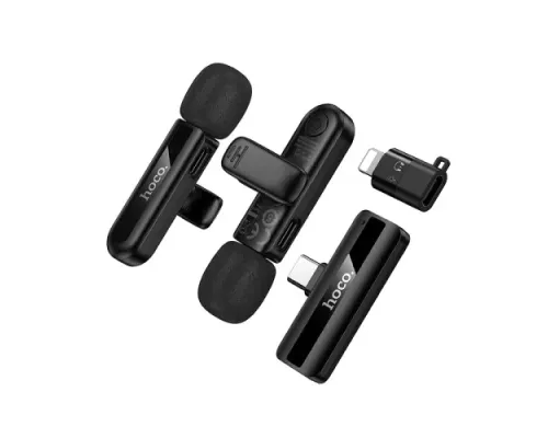 Мікрофон HOCO L20A Fair dual-mic wireless microphone(iP/Type-C) black mag-6942007655507145302