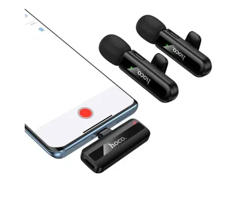 Мікрофон HOCO L20A Fair dual-mic wireless microphone(iP/Type-C) black mag-6942007655507145302