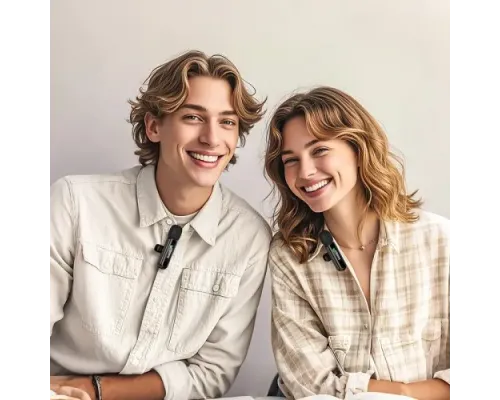 Мікрофон HOCO L20A Fair dual-mic wireless microphone(iP/Type-C) black mag-6942007655507145302