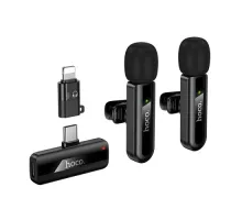 Мікрофон HOCO L20A Fair dual-mic wireless microphone(iP/Type-C) black mag-6942007655507145302