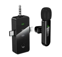 Мікрофон HOCO L20B Fair wireless microphone(iP/Type-C/3.5) Чорний mag-6942007673754153805