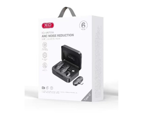 Мікрофон Петличний Бездротовий XO MKF09A Twin Type-C ma32012