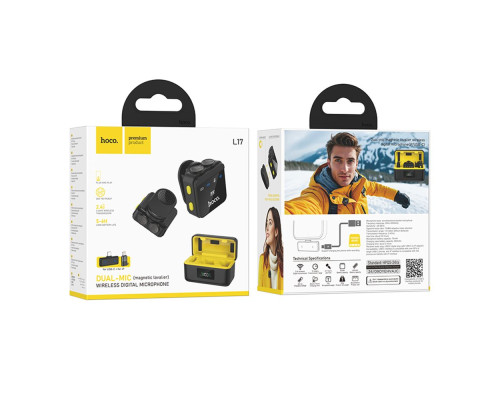 Мікрофон Бездротовий Hoco L17 Dual-mic magnetic ma36562