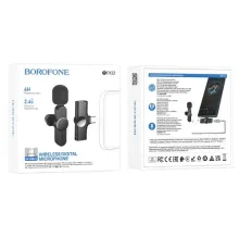 Мікрофон Петлічний BOROFONE BFK12 Trophy lavalier wireless digital microphone Type-C чорний mag-6941991106392151304