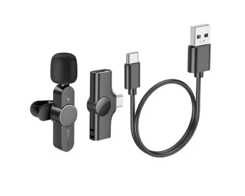 Мікрофон Петлічний BOROFONE BFK12 Trophy lavalier wireless digital microphone Type-C чорний mag-6941991106392151304