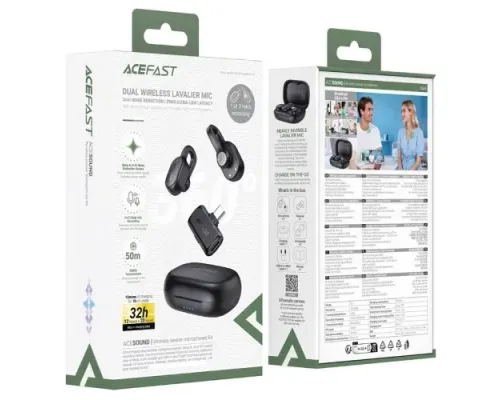 Мікрофон ACEFAST R4 wireless lavalier microphone Black mag-6974316286448153851