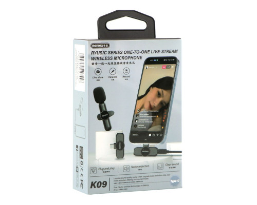 Мікрофон Петличний Бездротовий Remax K09 Type C ma31659