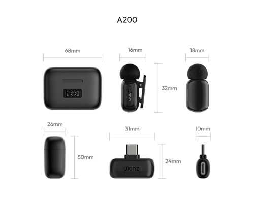 Мікрофон Ulanzi A200 Mini Mic (Black) (A046)