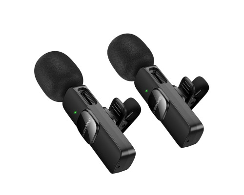 Мікрофон-петличка BOROFONE BFK15 Dual-mic lavalier wireless digital microphone (iP/Type-C) Black (6941991117107)