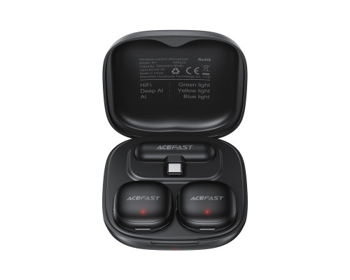Бездротова мікрофонна система ACEFAST R1 wireless lavalier microphones Black (6974316284895)