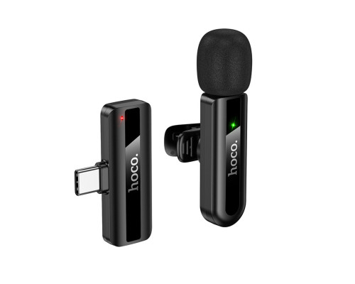Бездротова мікрофонна система HOCO L20 Fair wireless microphone Type-C Black (6942007655491)
