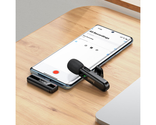 Бездротова мікрофонна система HOCO L20 Fair wireless microphone Type-C Black (6942007655491)