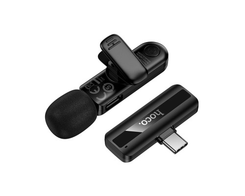Бездротова мікрофонна система HOCO L20 Fair wireless microphone Type-C Black (6942007655491)