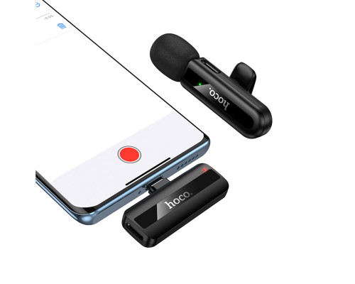 Бездротова мікрофонна система HOCO L20 Fair wireless microphone Type-C Black (6942007655491)