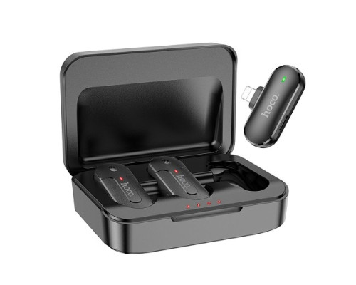 Мікрофон-петличка HOCO DI56 Alegre lavalier wireless digital microphone iP Black