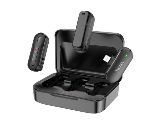 Мікрофон-петличка HOCO DI56 Alegre lavalier wireless digital microphone iP Black