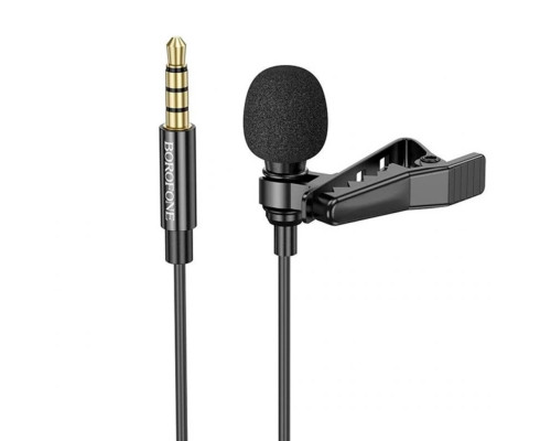 Мікрофон-петличка BOROFONE BFK11 Elegant lavalier microphone 3.5mm Black (6941991106668)