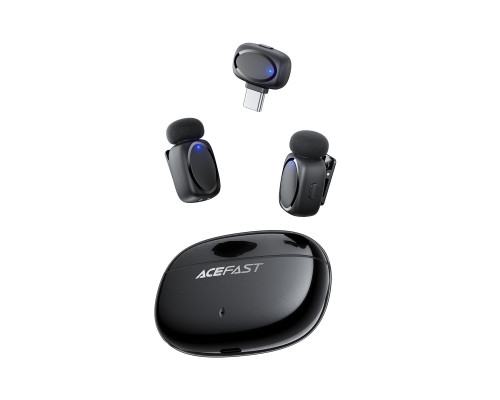 Бездротова мікрофонна система ACEFAST R2 wireless lavalier microphones Black (6974316284901)