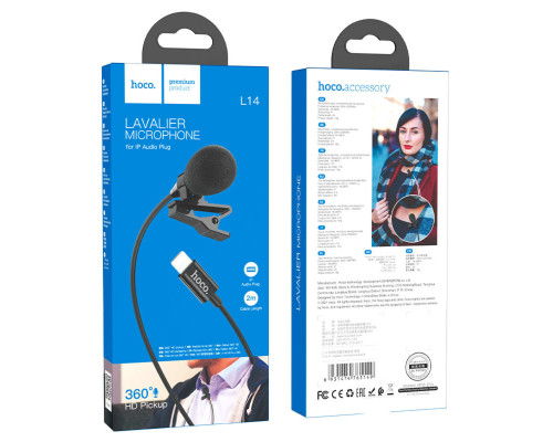 Мікрофон-петличка HOCO L14 iP Lavalier microphone Black