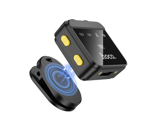 Бездротова мікрофонна система HOCO L17 Dual-mic magnetic lavalier wireless digital microphone (iP/Type-C) Black (6942007645997)