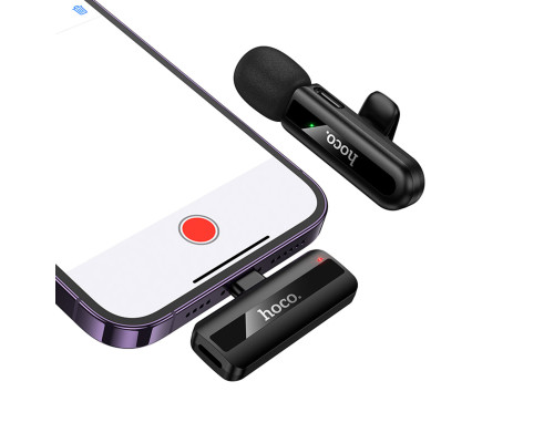 Бездротова мікрофонна система HOCO L20 Fair wireless microphone iP Black (6942007655484)