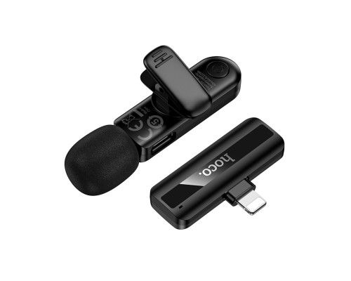 Бездротова мікрофонна система HOCO L20 Fair wireless microphone iP Black (6942007655484)